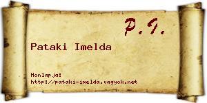 Pataki Imelda névjegykártya